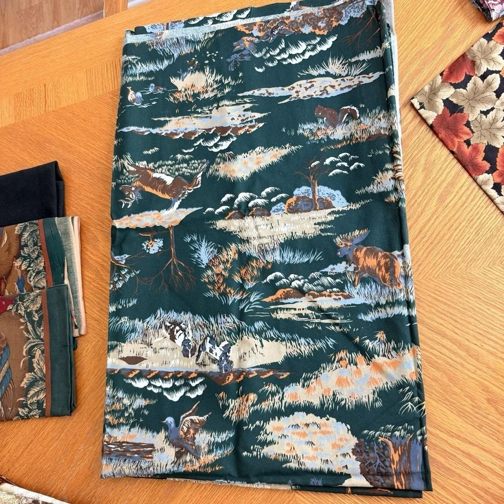 Vintage Novelty Fabric Lot Cotton Animal Wildlife Safari Duck Kangaroo Craft 2lb